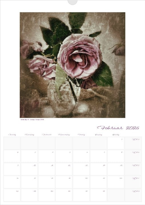 Kalender 'la vie en fleur' 2026 beschreibbar